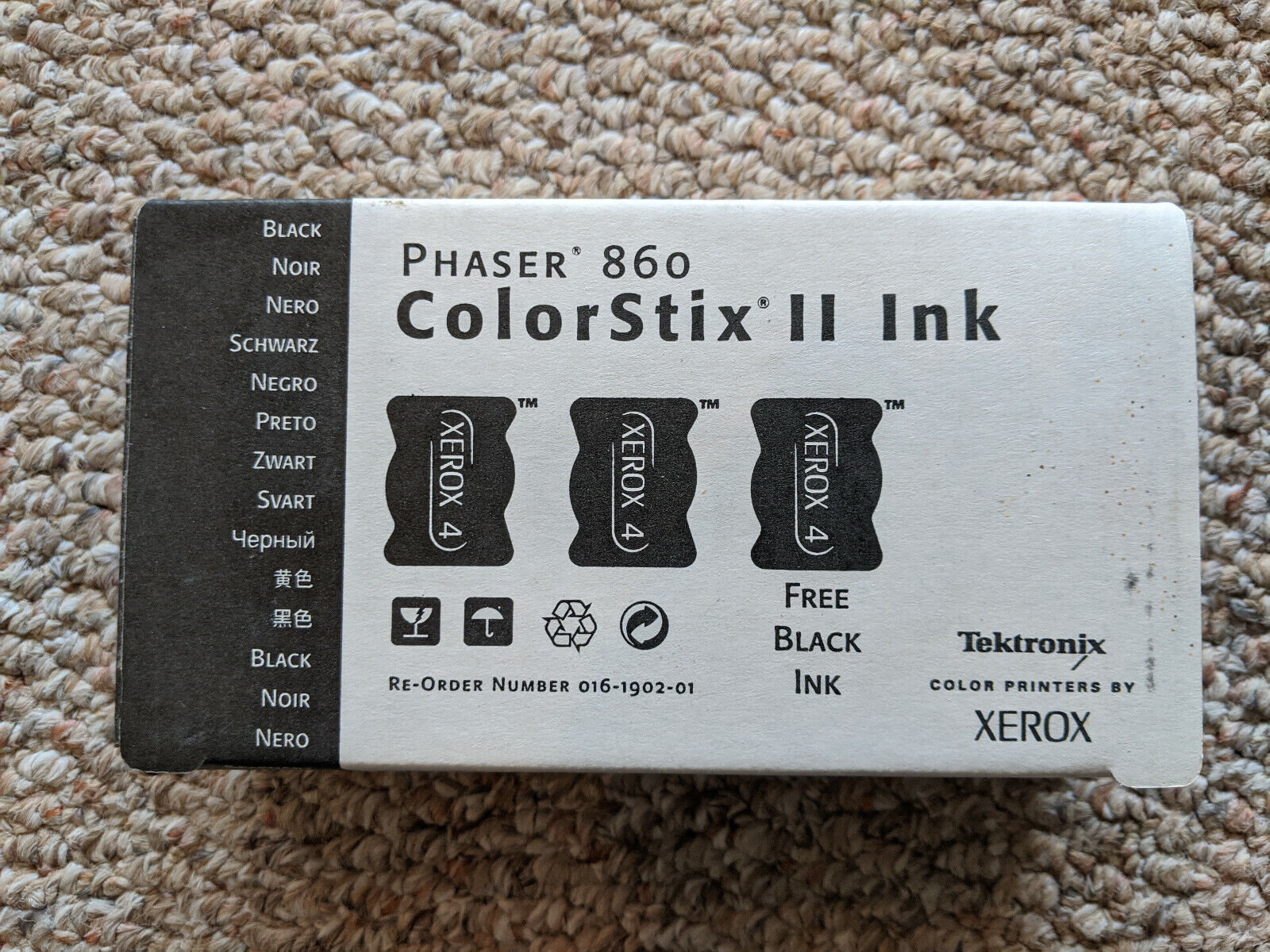 Phaser 860 ColorStix II Ink ~ 3x Black color cubes sealed OEM