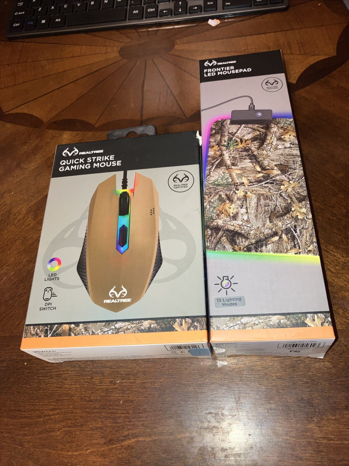 Realtree Gaming Mouse Pad 13 LED 12.5"x9" & Realtree Gaming Mouse 
