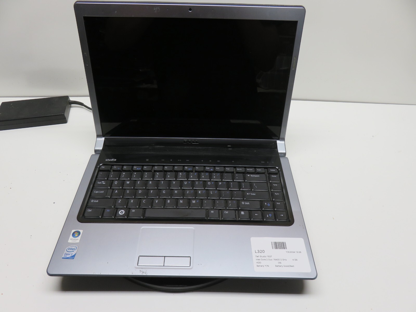 Dell Studio 1537 Laptop Intel Core 2 Duo T6400 4GB Ram No HDD or Battery - READ