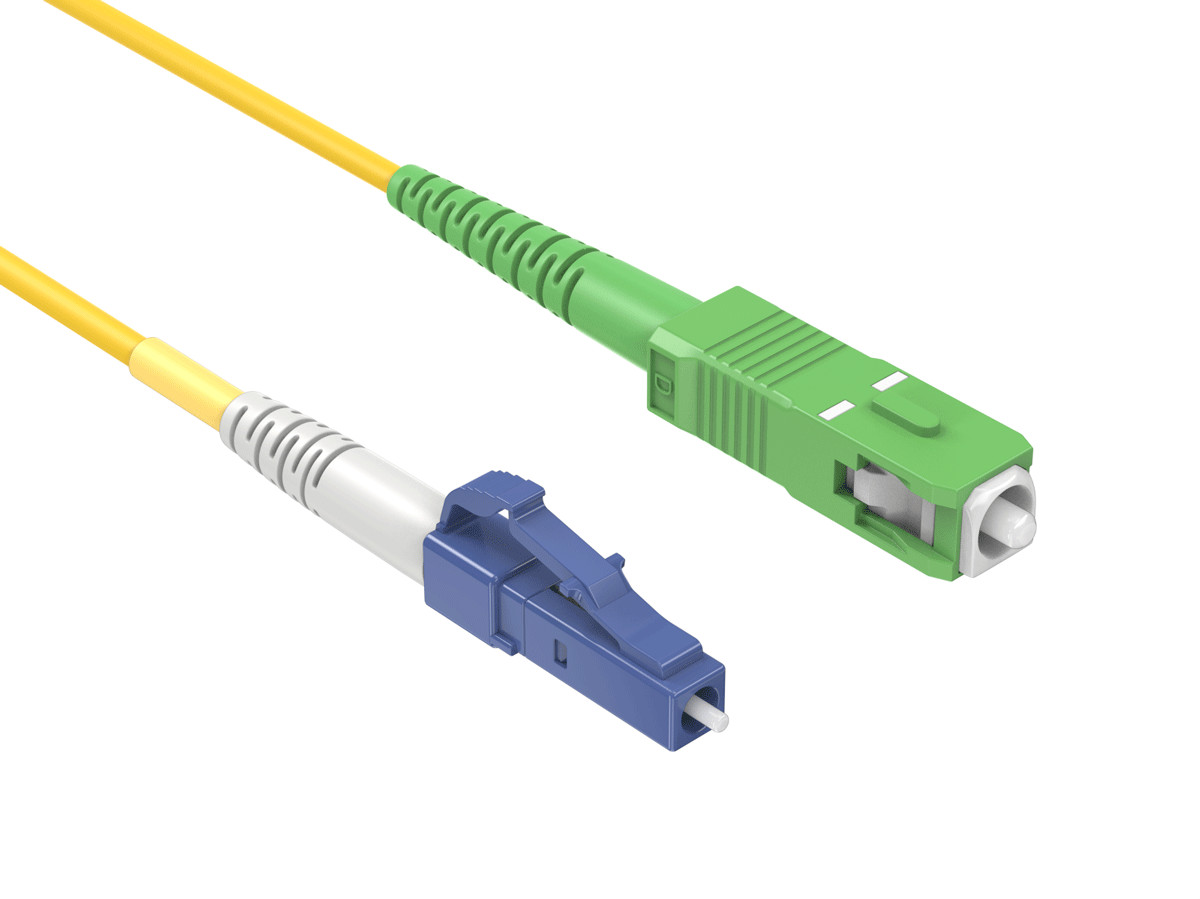 3m OS2 LC/UPC TO SC/APC Simplex Corning Fiber Optic Cable SingleMode 9/125 OF...