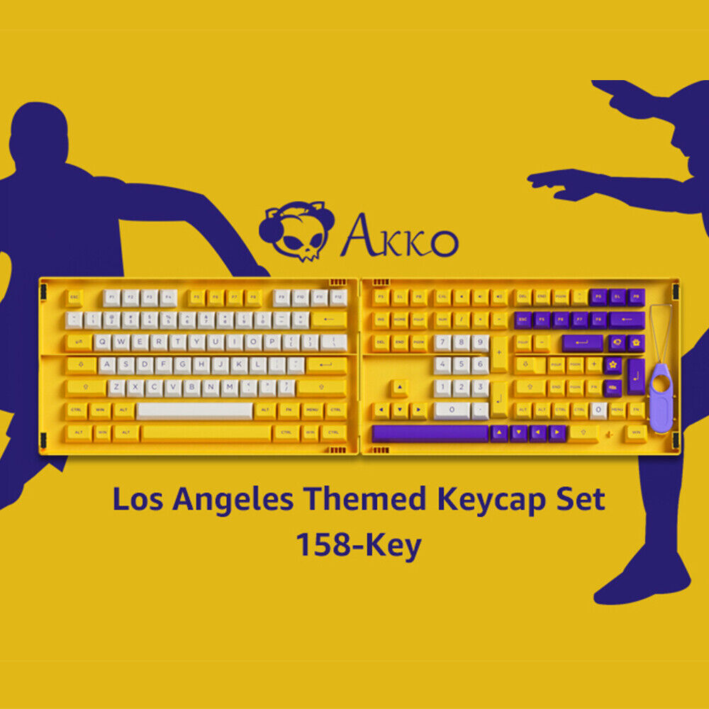 Akko Los Angeles ASA 158 PBT Double-Shot Full Keycap Set for Mechanical Keyboard