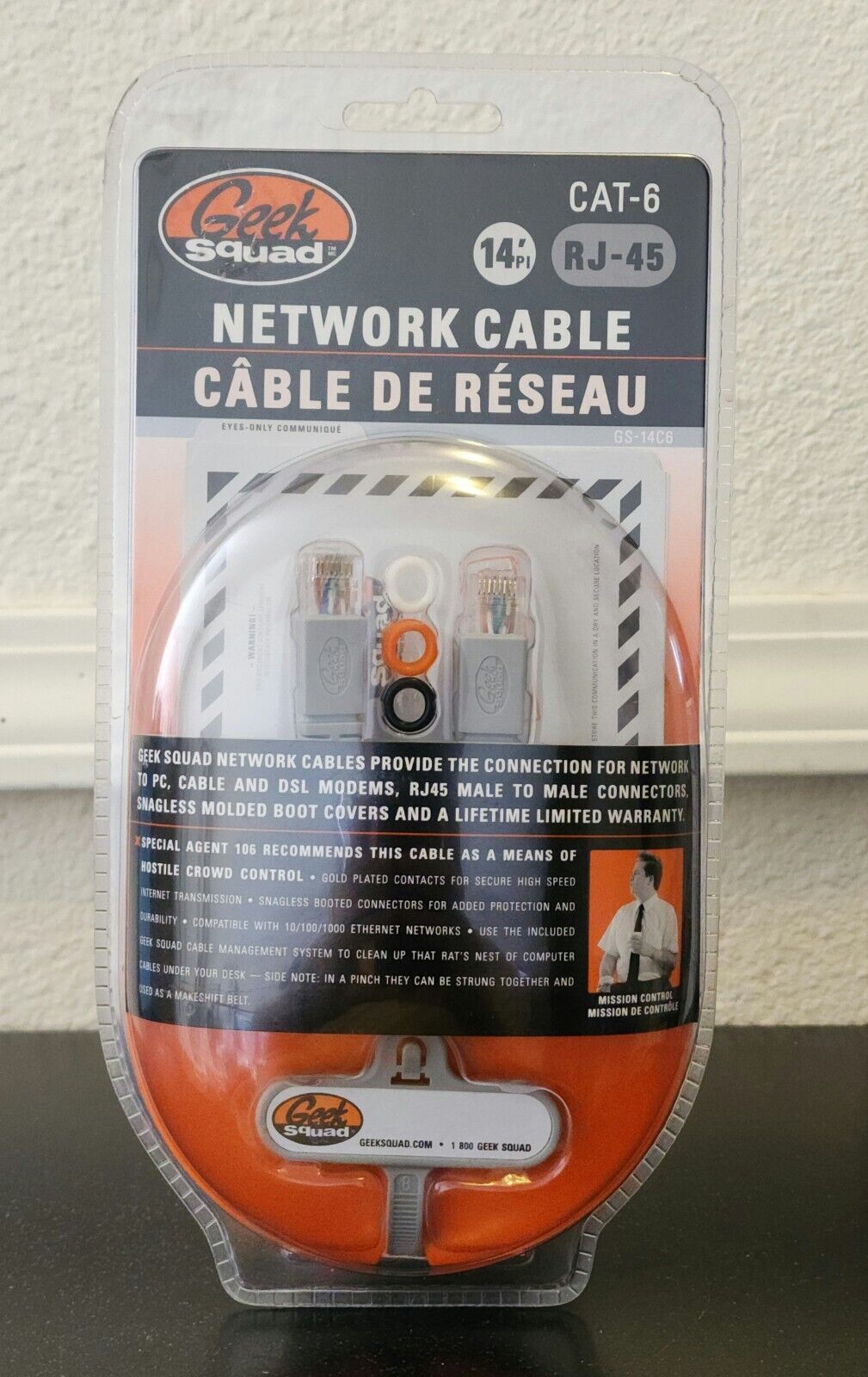 Geek Squad RJ-45 CAT-6 GS-14C6 14' Network Cable in Package
