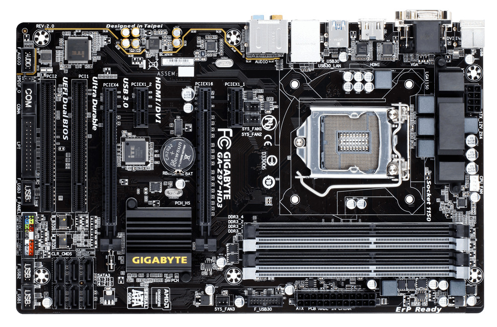 Gigabyte Technology GA-Z97-HD3(rev. 2.0)computer motherboard 1150 socket ddr3ATX