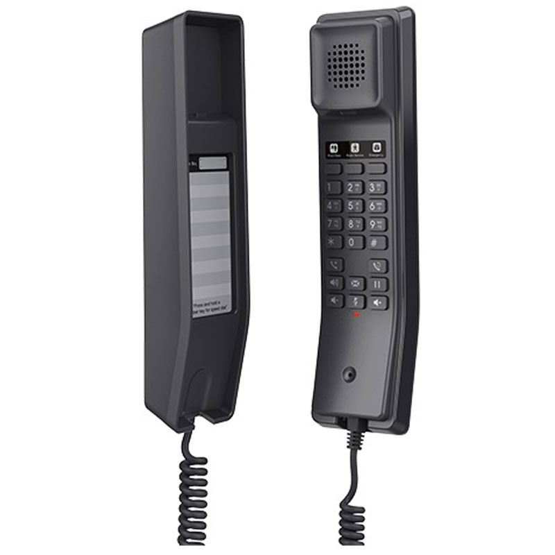 Grandstream GS-GHP611 Compact IP Hotel Phone 2 Lines HD Audio Wall Mount Black