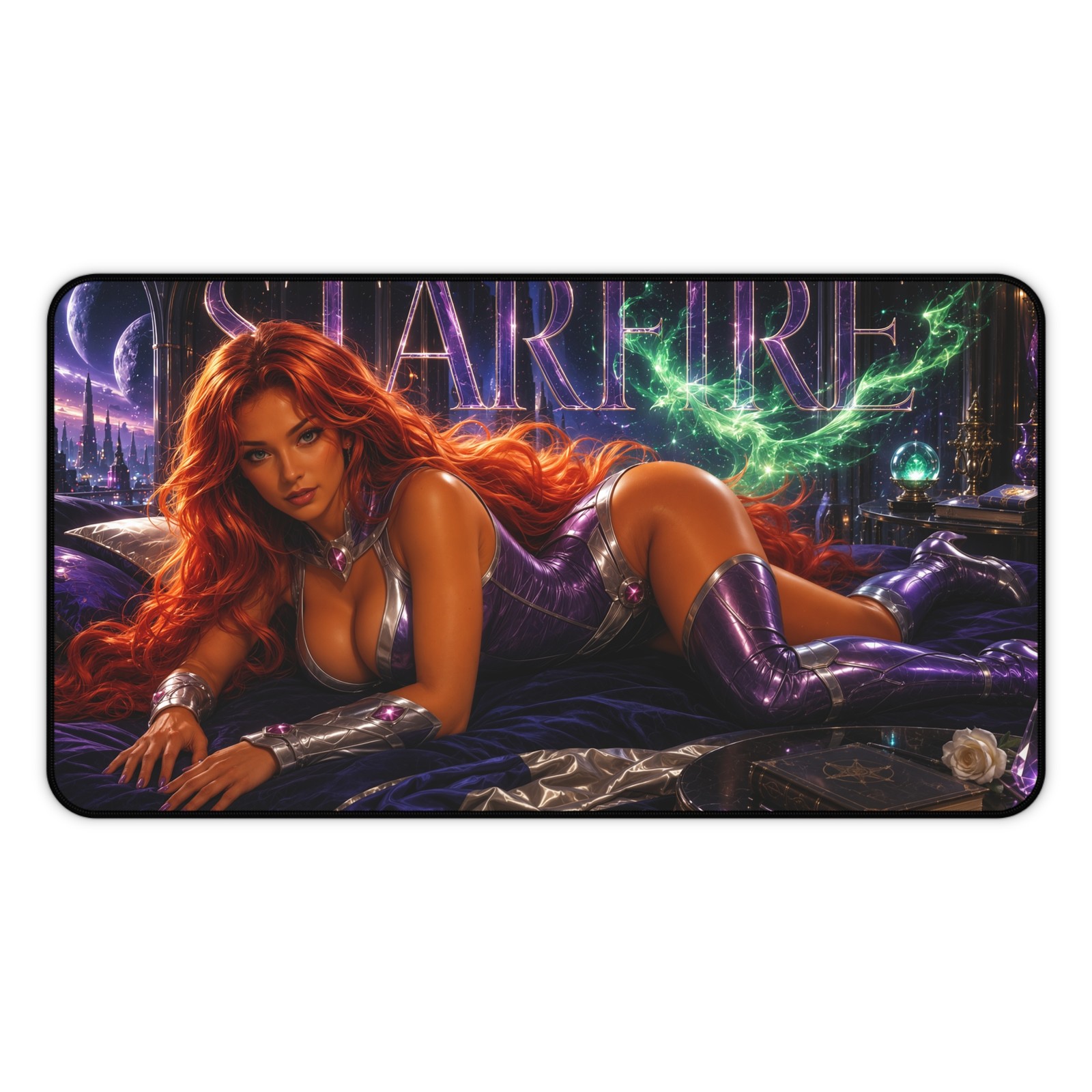 Starfire Mouse Pad, DC Comics XXL Gaming Desk Mat, Cosmic Heroine Pad