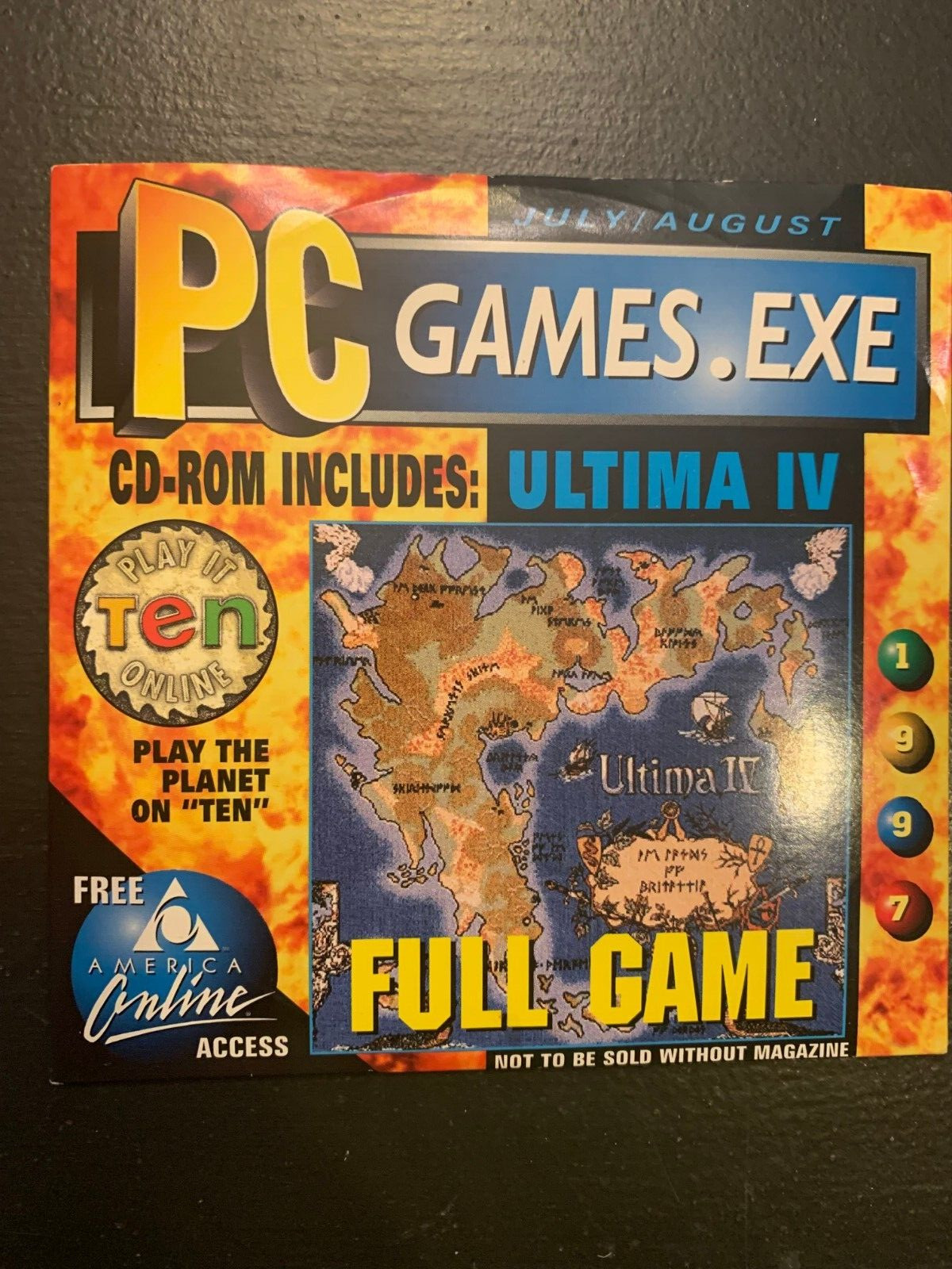 PC Games Magazine July / August 1997 CD-ROM Demo Sampler + full Ultima IV + docs