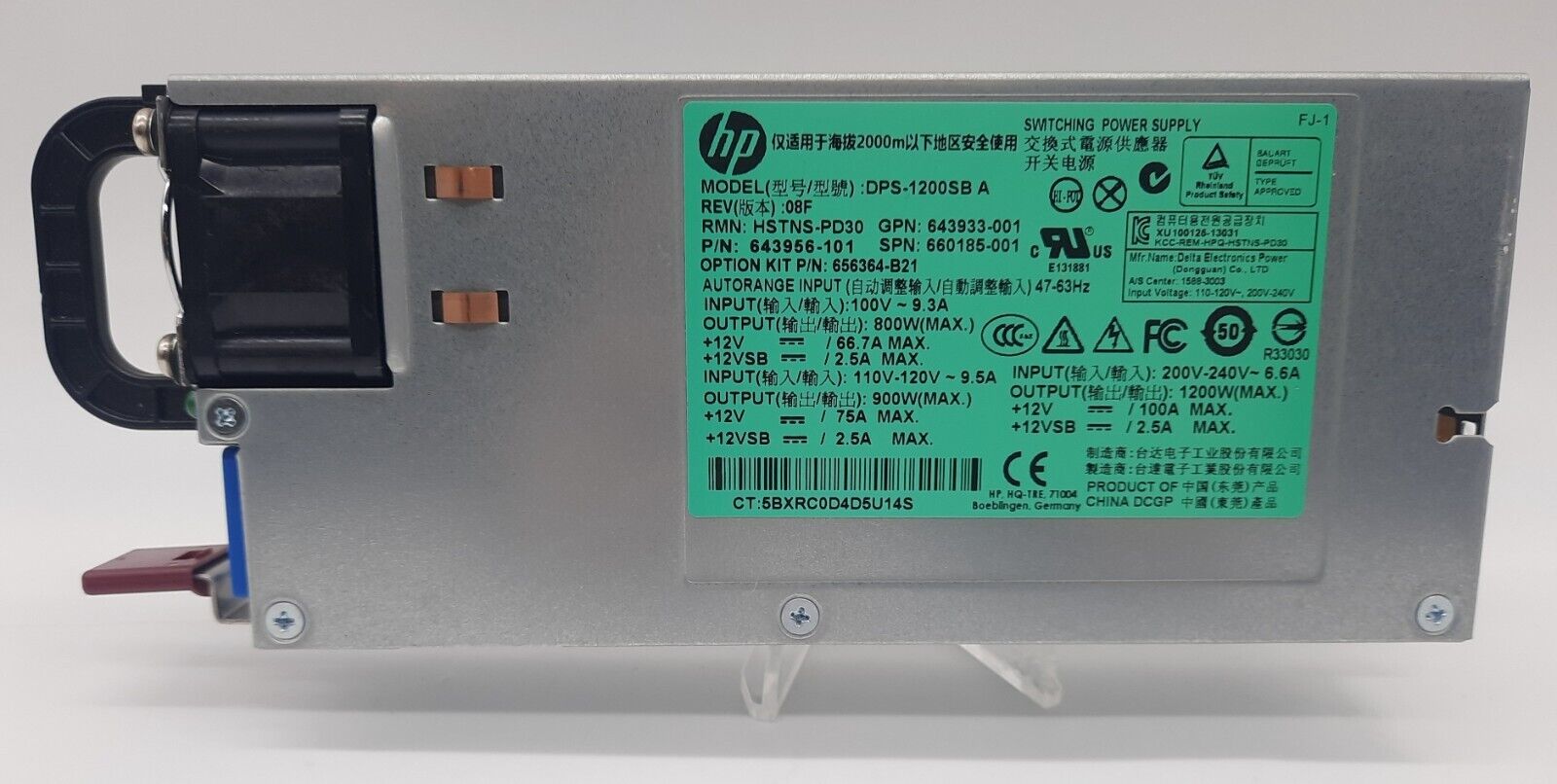 HP 1200W Platinum Plus 656364-B21 660185-001 643933-001 643956-101 Power Supply