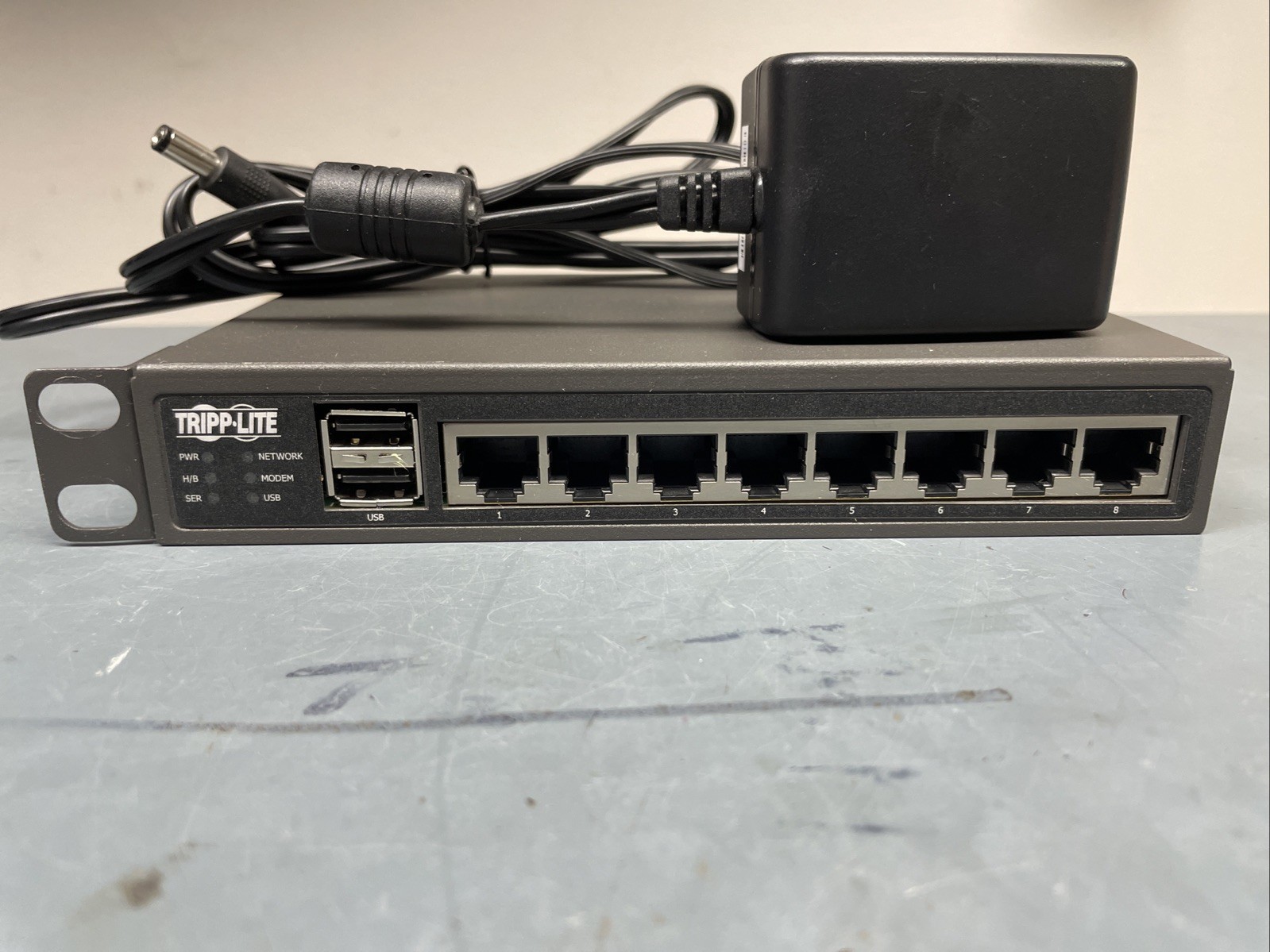 Tripp Lite 8-Port Console Server Dual NIC Modem w/ Power Supply B094-008-2E-M-F