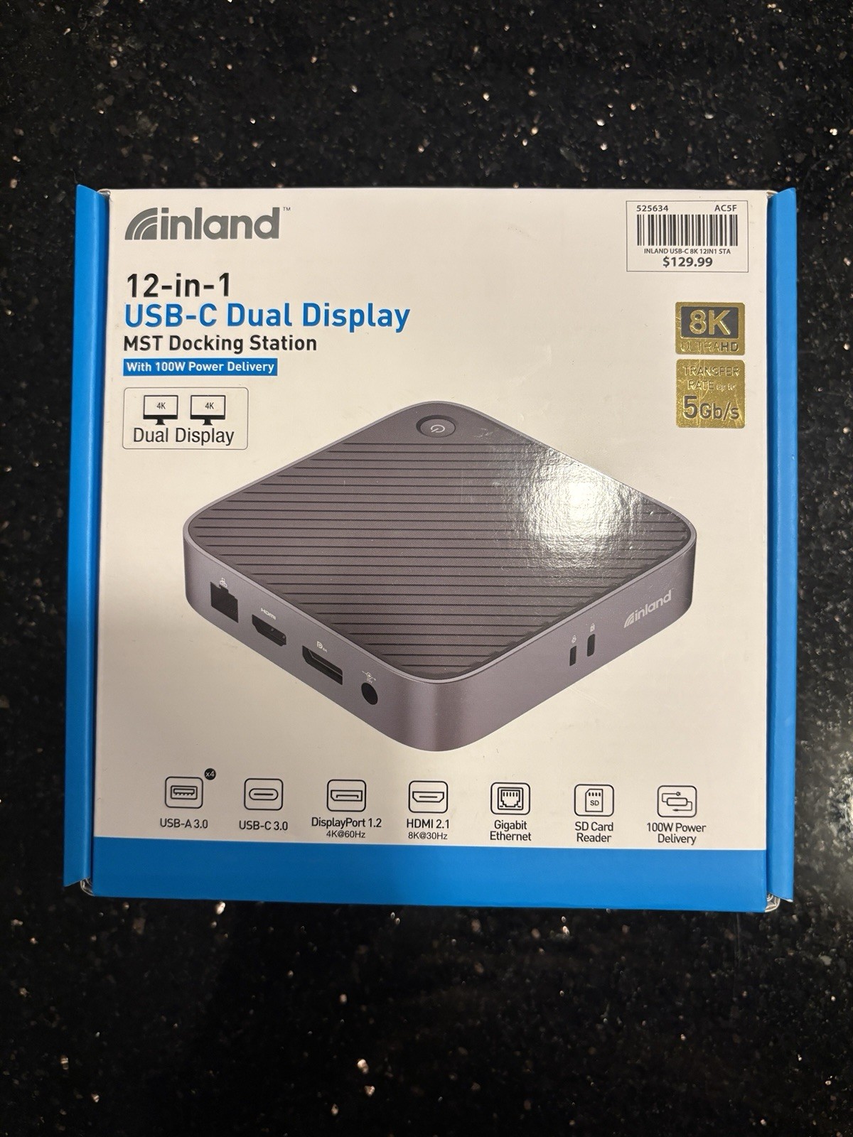 Inland 12-in-1 USB-C Dual Display MST Docking Station