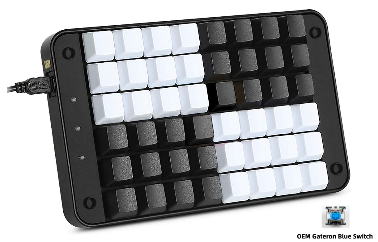 48 Keys Single-Handed Mechanical Keyboard Keypad with OEM Gateron Blue Switches