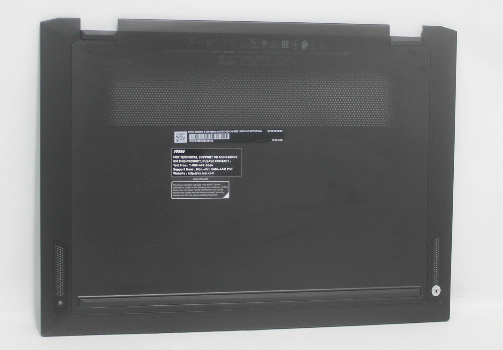 307-3P3D211-SE0 MSI Bottom Base Cover Summit E13 Flip Evo A12Mt-026 "GRADE A"