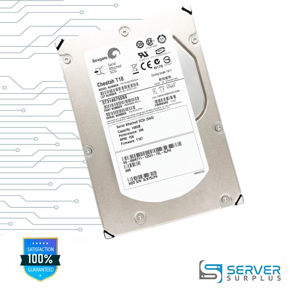 Seagate Cheetah T10 146GB SAS 15K 3.5 in Enterprise HDD | ST3146755SS