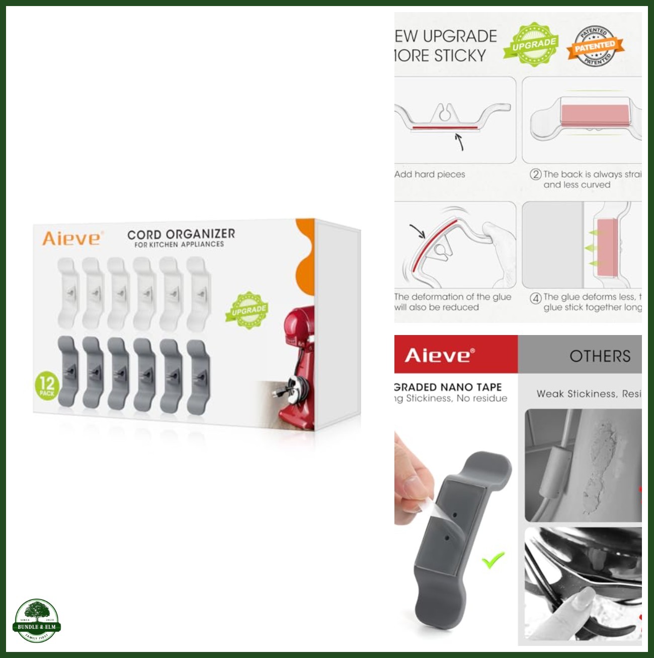Aieve Cord Organizer for Kitchen Appliances, 12 Pack Cord Wrap Organizer