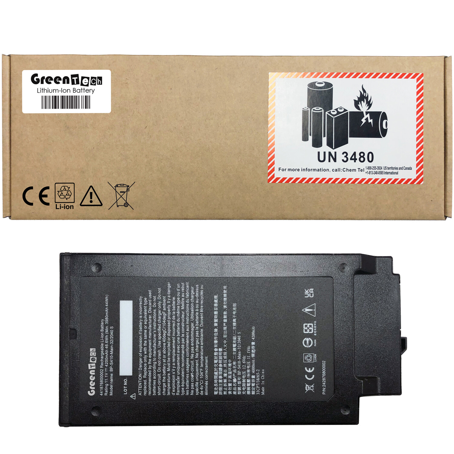 GREENTECH GBM6X2 BATTERY FOR GETAC S410 46WH BP-S410-MAIN-32/2040 S 441876800002