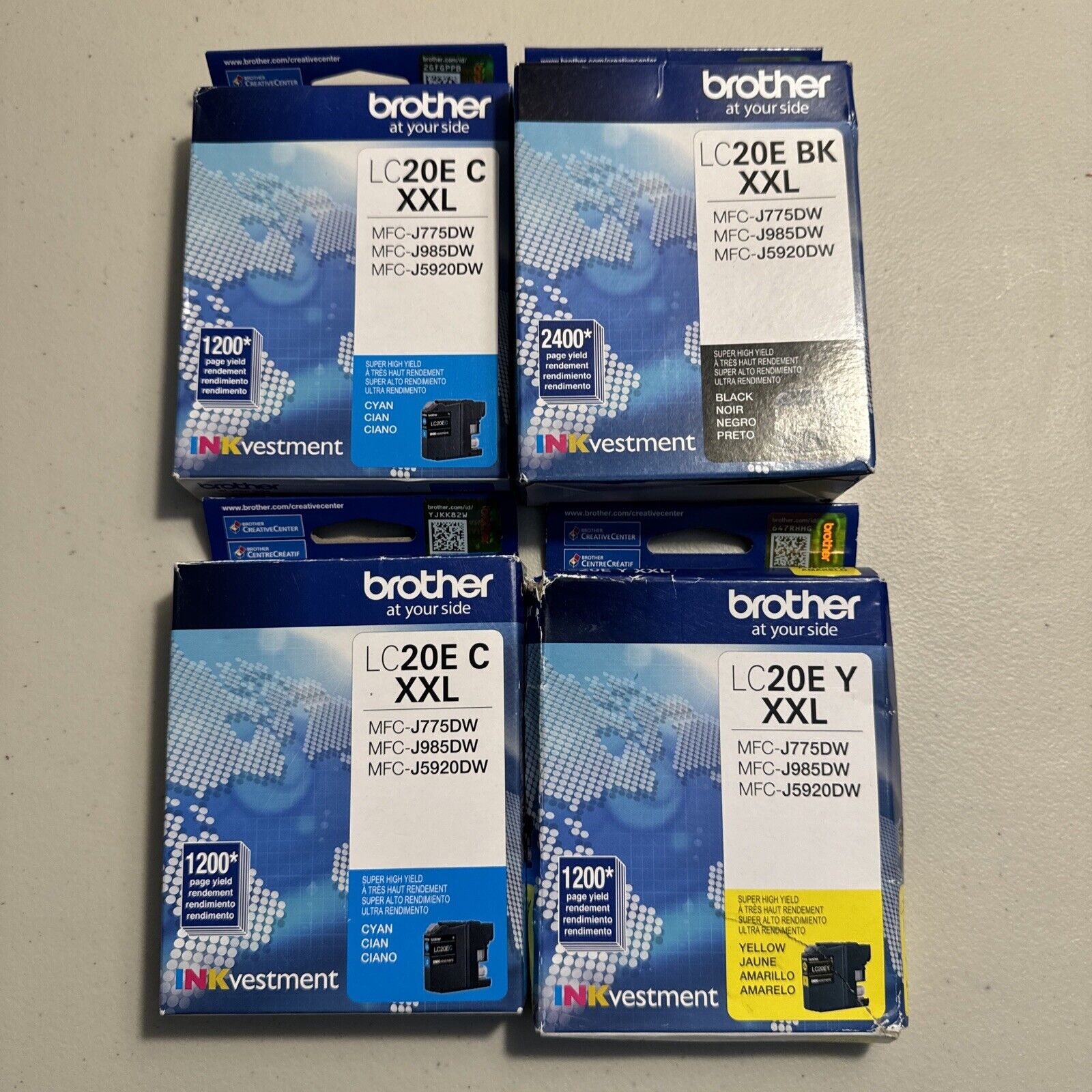 brother lc20e C XXL  ink cartridges Bundle Expired 1/23 3/24