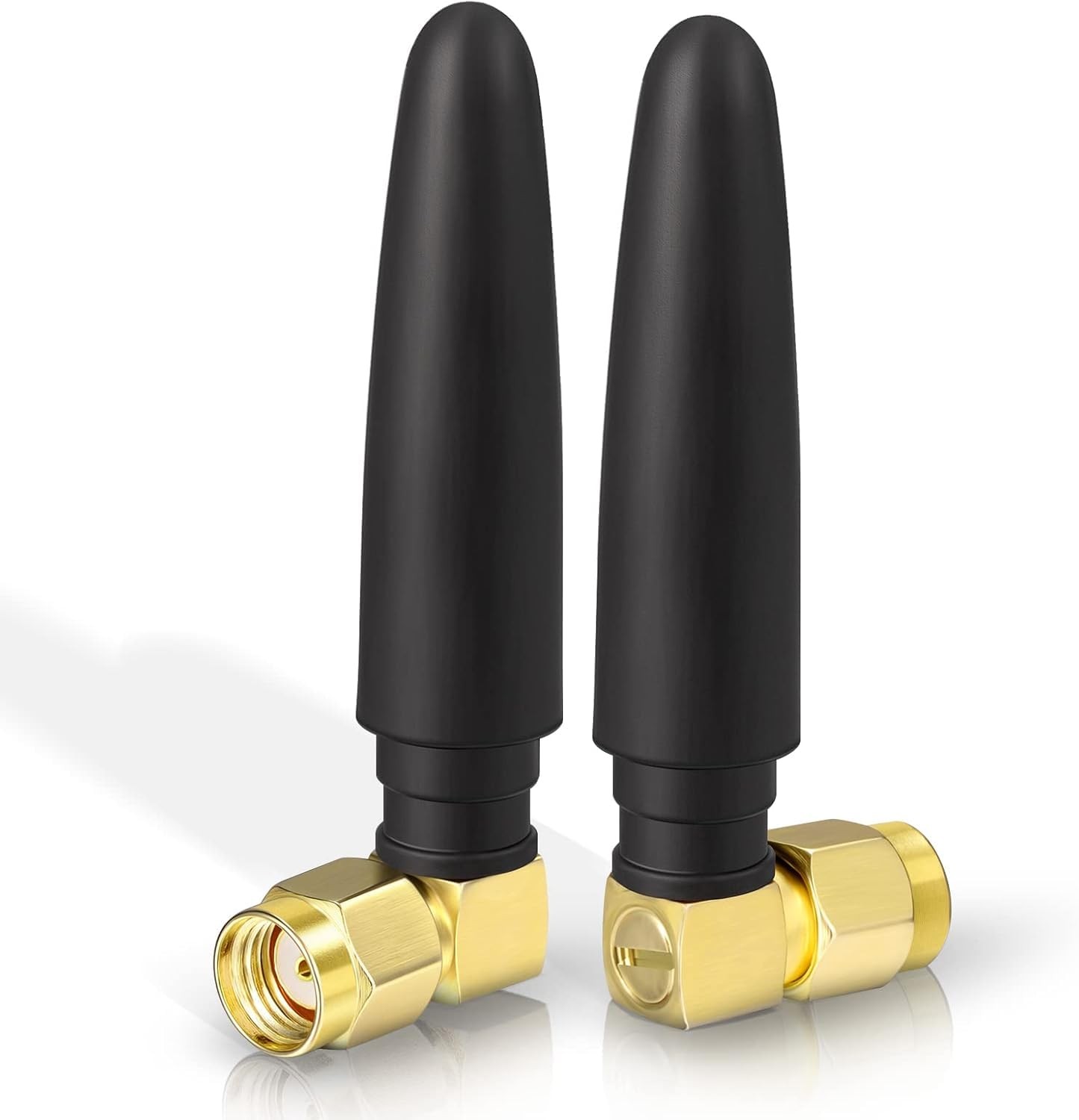 Compact Dual Band WiFi Antenna, RP-SMA Right Angle Antenna 2-Pack