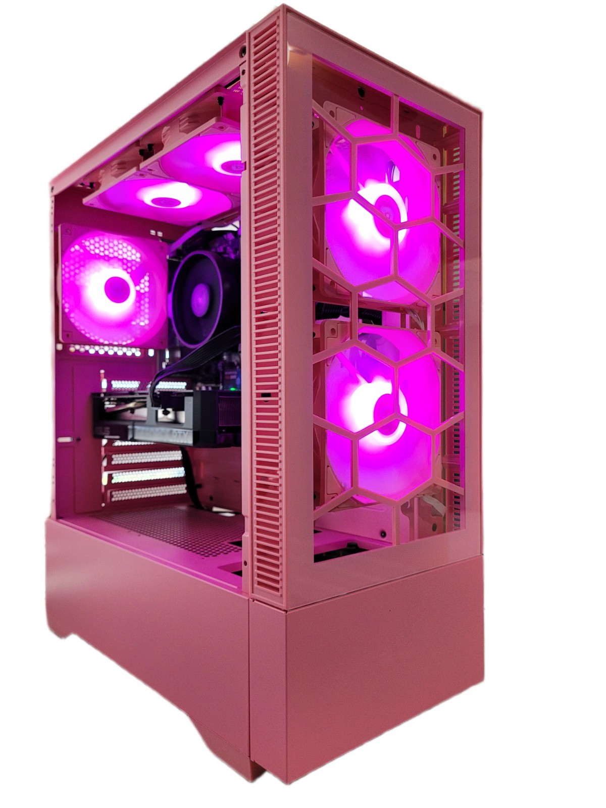 Custom Pink Gaming PC Nvidia RTX Graphics Card + AMD RYZEN + Windows 11 PRO RGB