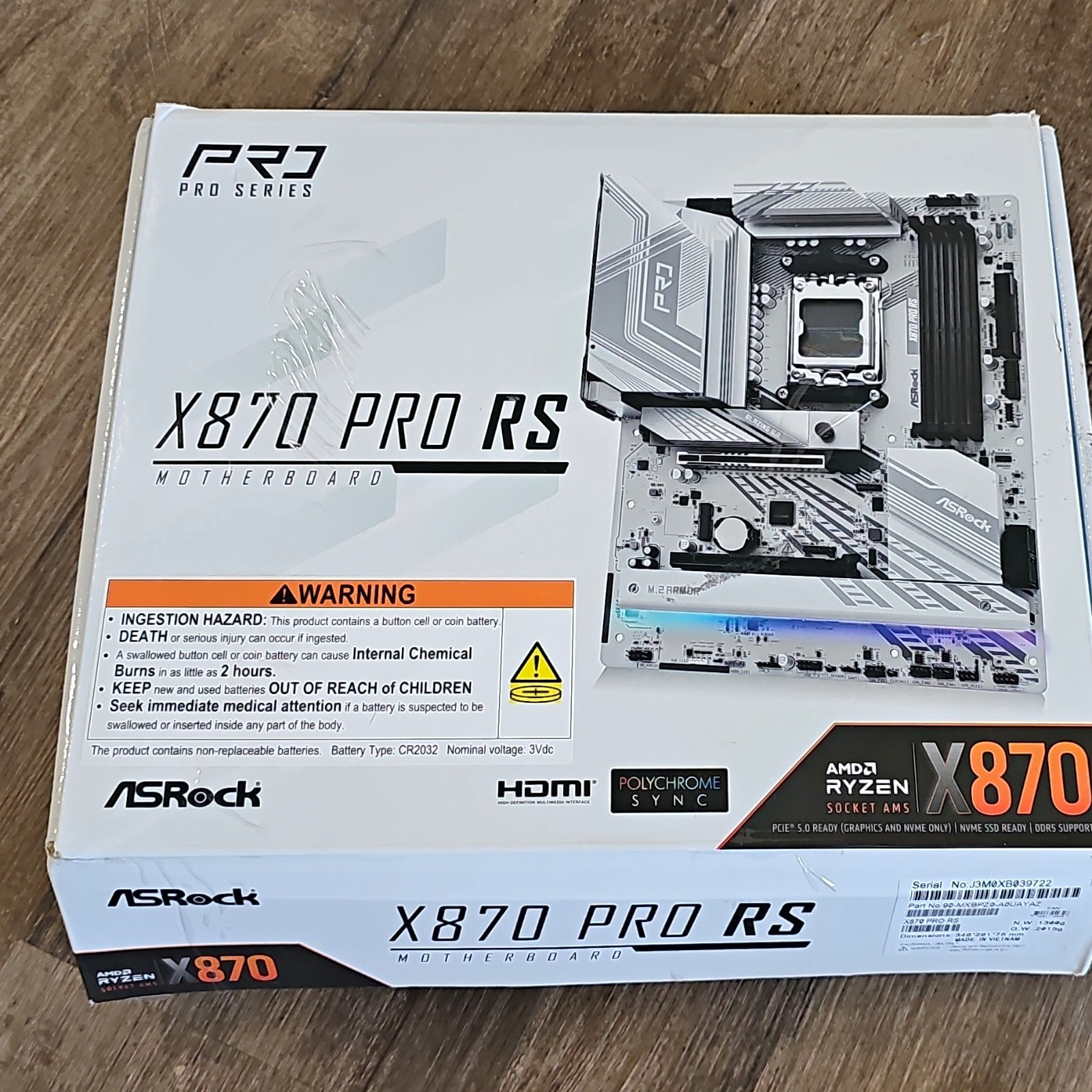 ASRock X870 Pro RS ATX AM5 DDR5 Motherboard 4-DIMM M.2 PCIe Gaming