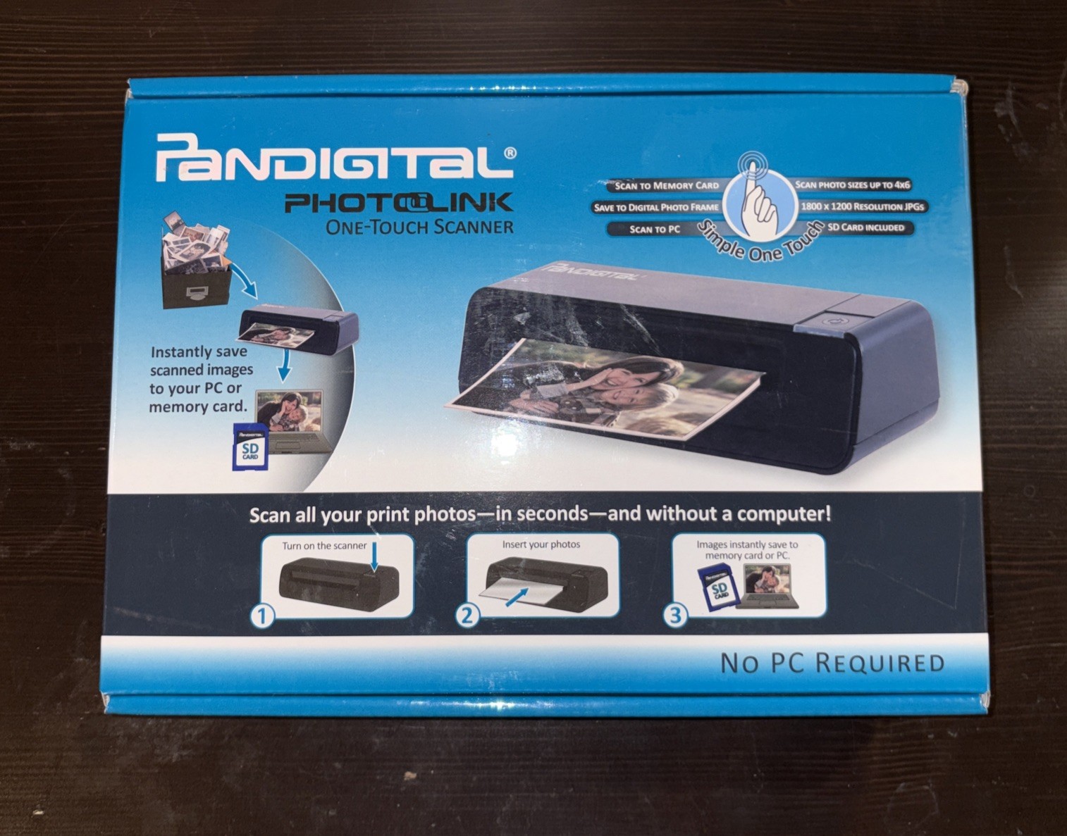 Photo Scanner Pandigital Photo Link One Touch PANSCN02 Tested Powers Up Great