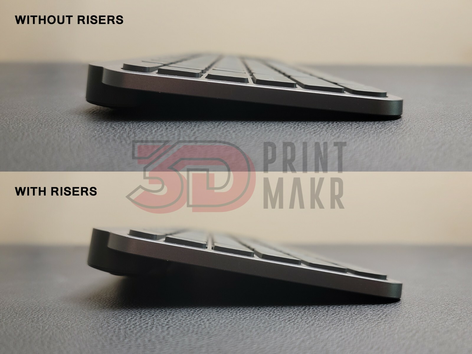 3D Printed Riser Feet for Logitech MX Keys Mini Wireless Illuminated Keyboard