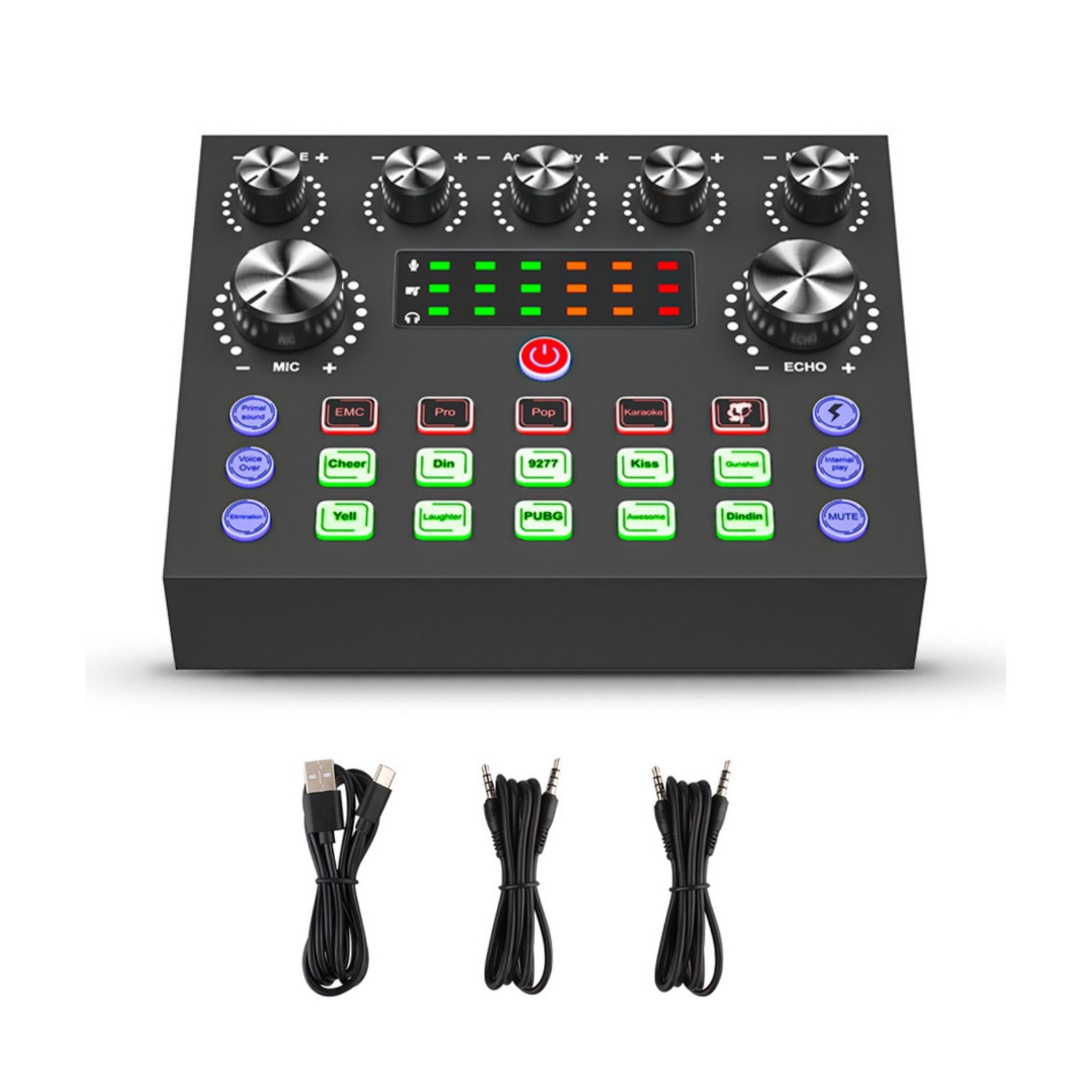 USB Interface External Sound Card Live Broadcast Microphone Audio Card Equipment