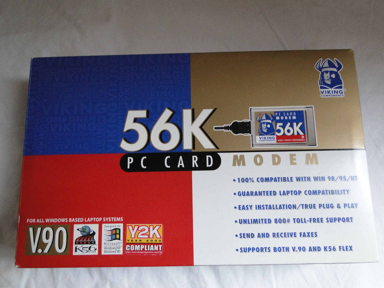 Viking Components 56K PC Card Modems PCMCIA Win95 3.5" Disks/Guides/Cables