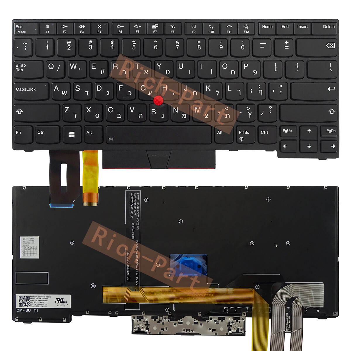 Hebrew Israel Backlit Trackpoint Keyboard for Lenovo Thinkpad P14S T14 Gen1 Gen2