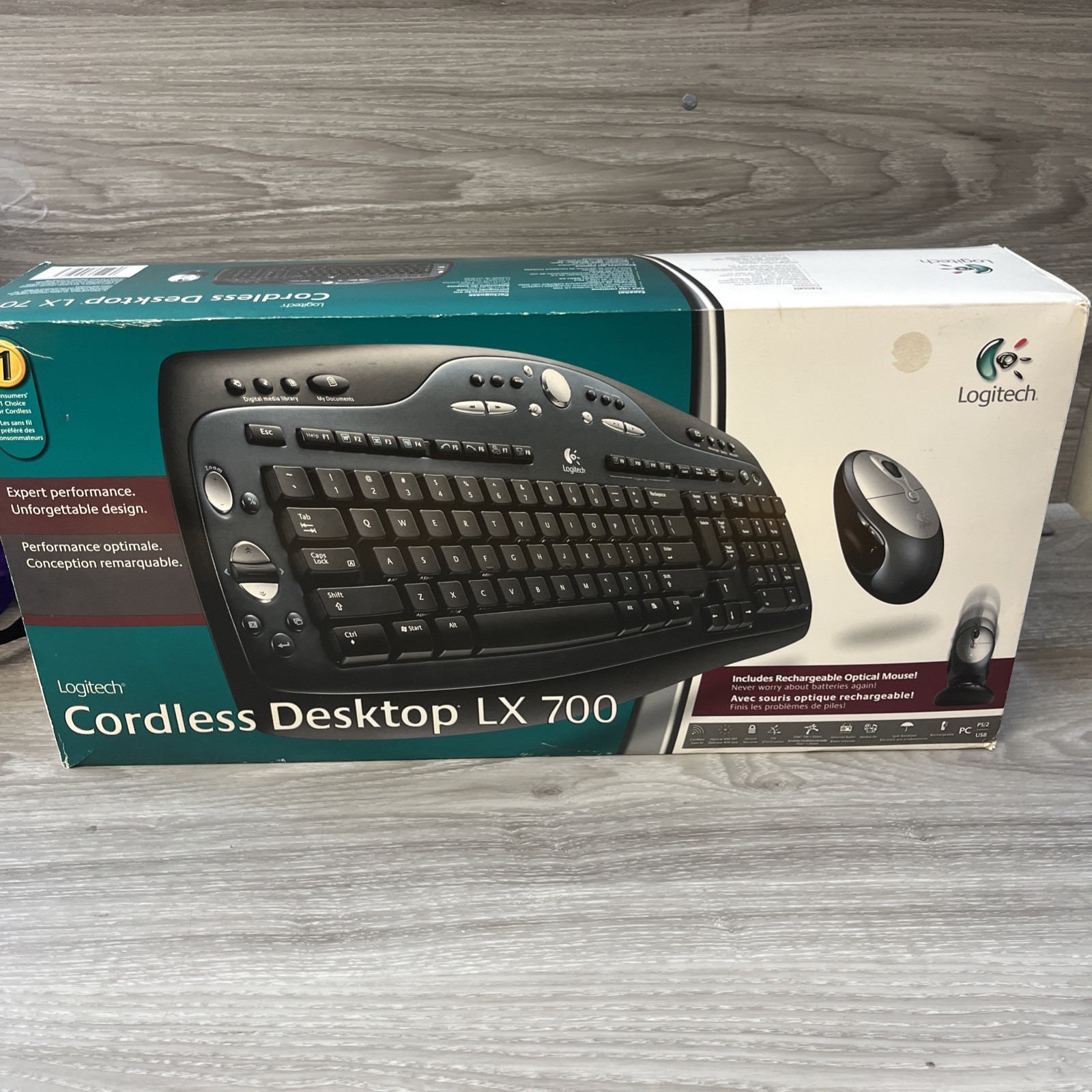 Logitech LX700 Cordless Desktop Keyboard & Mouse Open Box Complete