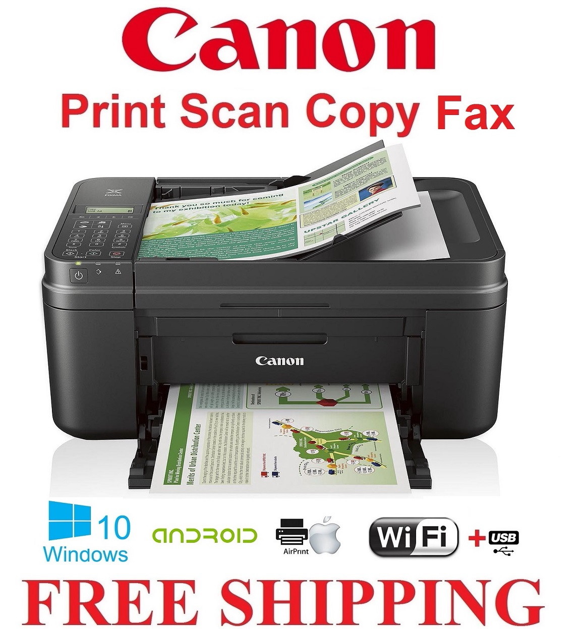 NEW Canon PIXMA TR4720/4722 Wireless Printer-All-In-One-Scan-Open Box