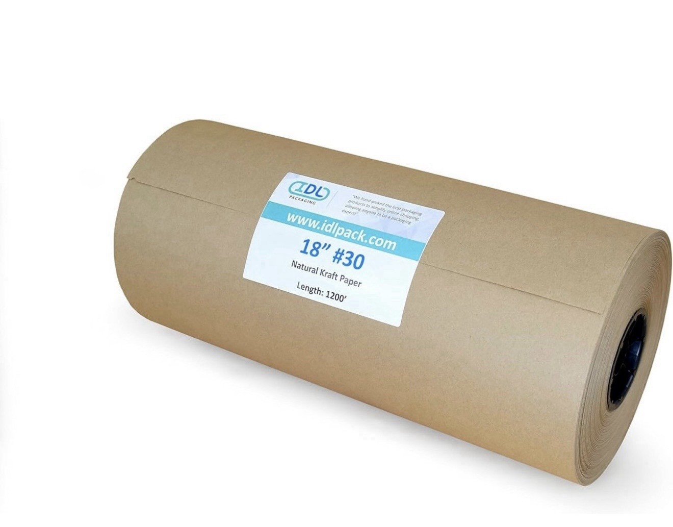 IDL Packaging Large Brown Kraft Paper Roll 18" x 1200 feet (14400 inches) - N...