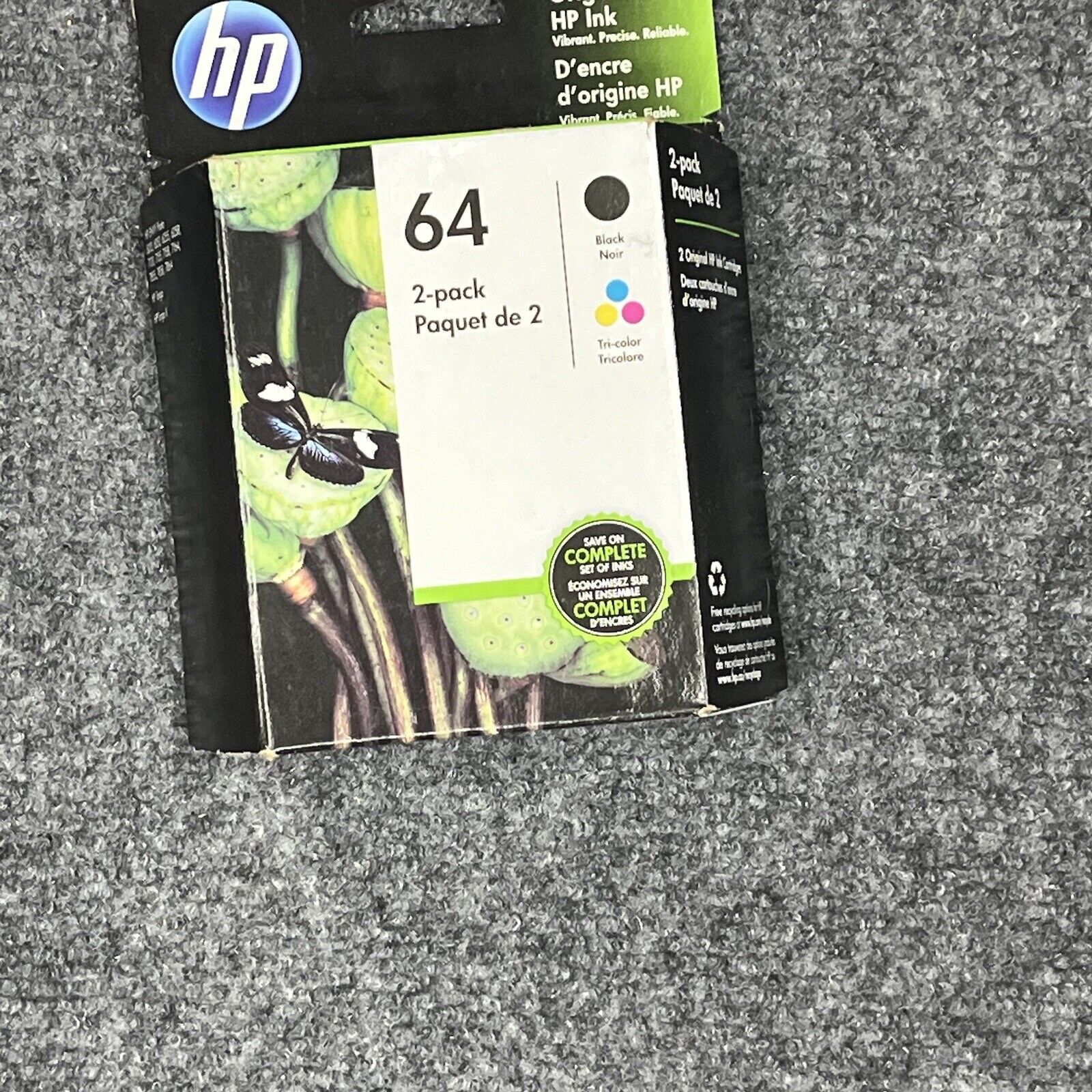 Genuine HP 64 Black & Tri-Color Ink Cartridges X4D92AN 2 Pack Exp: July 2021