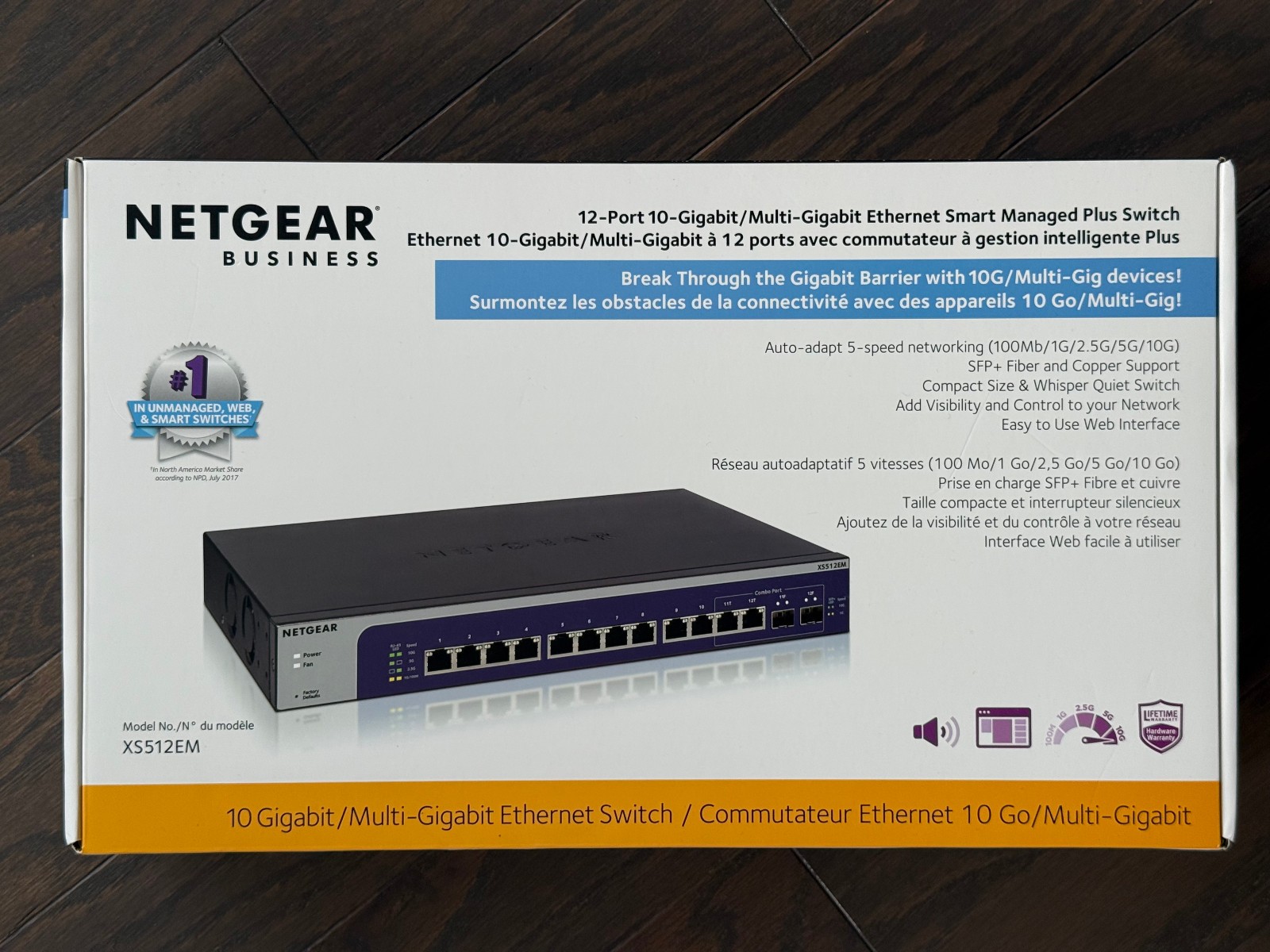 NETGEAR XS512EM 12-Port 10G Multi-Gigabit Ethernet Smart Managed Plus Switch