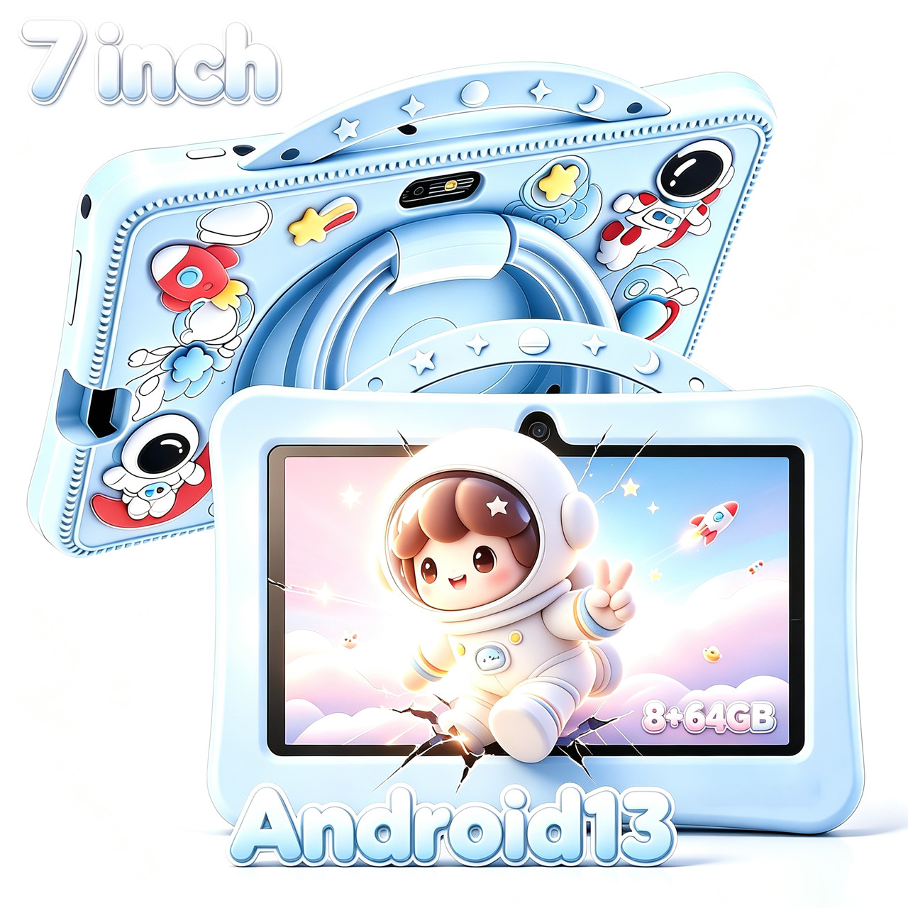 Kids Tablet 7" Display 64GB Ages 3-12 Parental Controls IPS HD Screen Kid Mode