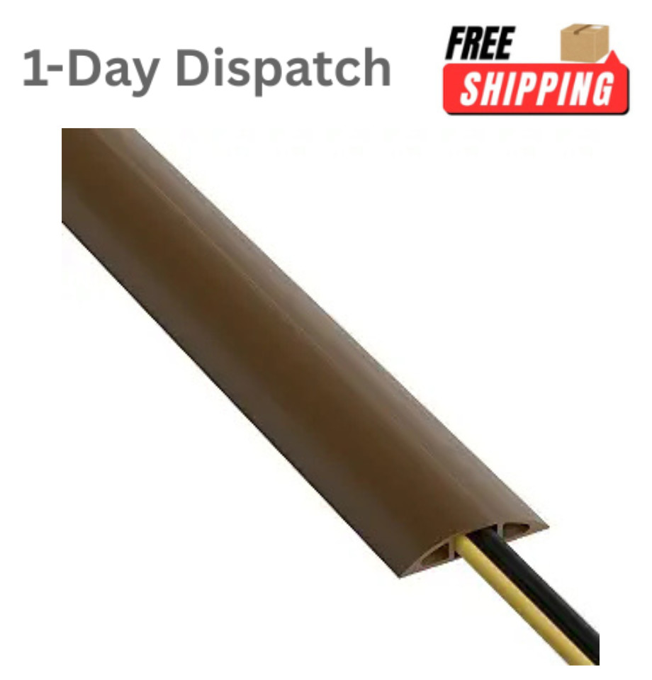 D-Line 6ft Brown Floor Cord Cover Heavy Duty Cable Protector