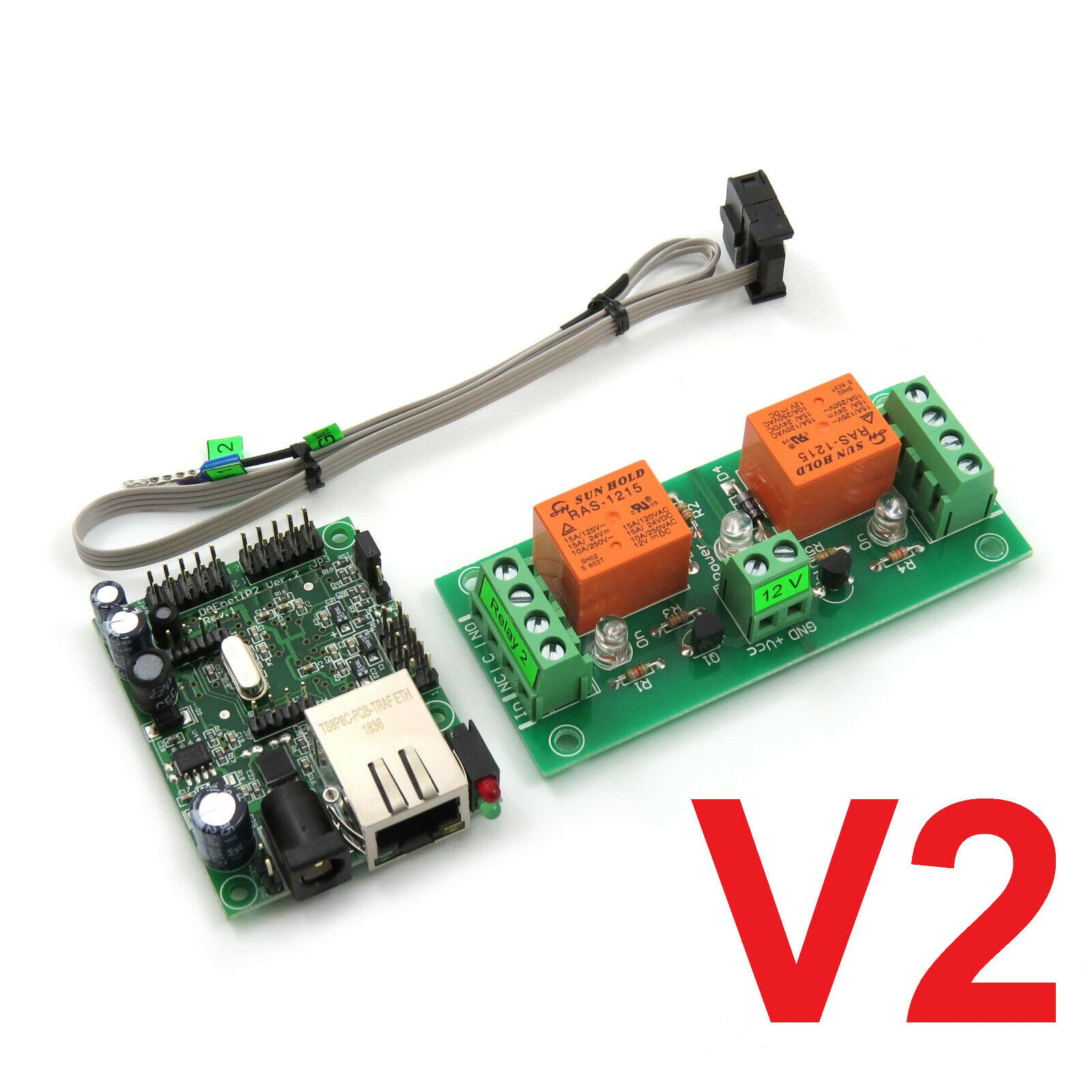 DAEnetIP2v2 Ethernet 2 CH Relay Board for Home Automation - SNMP, Web, IP, LAN