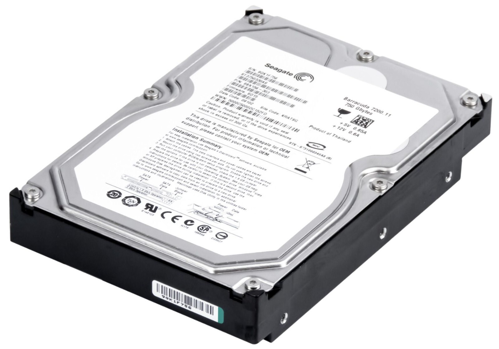 HARD DRIVE SEAGATE BARRACUDA 7200.11 ST3750330AS 750GB 7.2K 32MB SATA II 3.5''