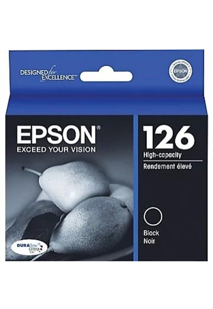 Epson 126 DURABrite Ultra Ink Black Cartridge EXP 02/2026 FACTORY SEALED No Box