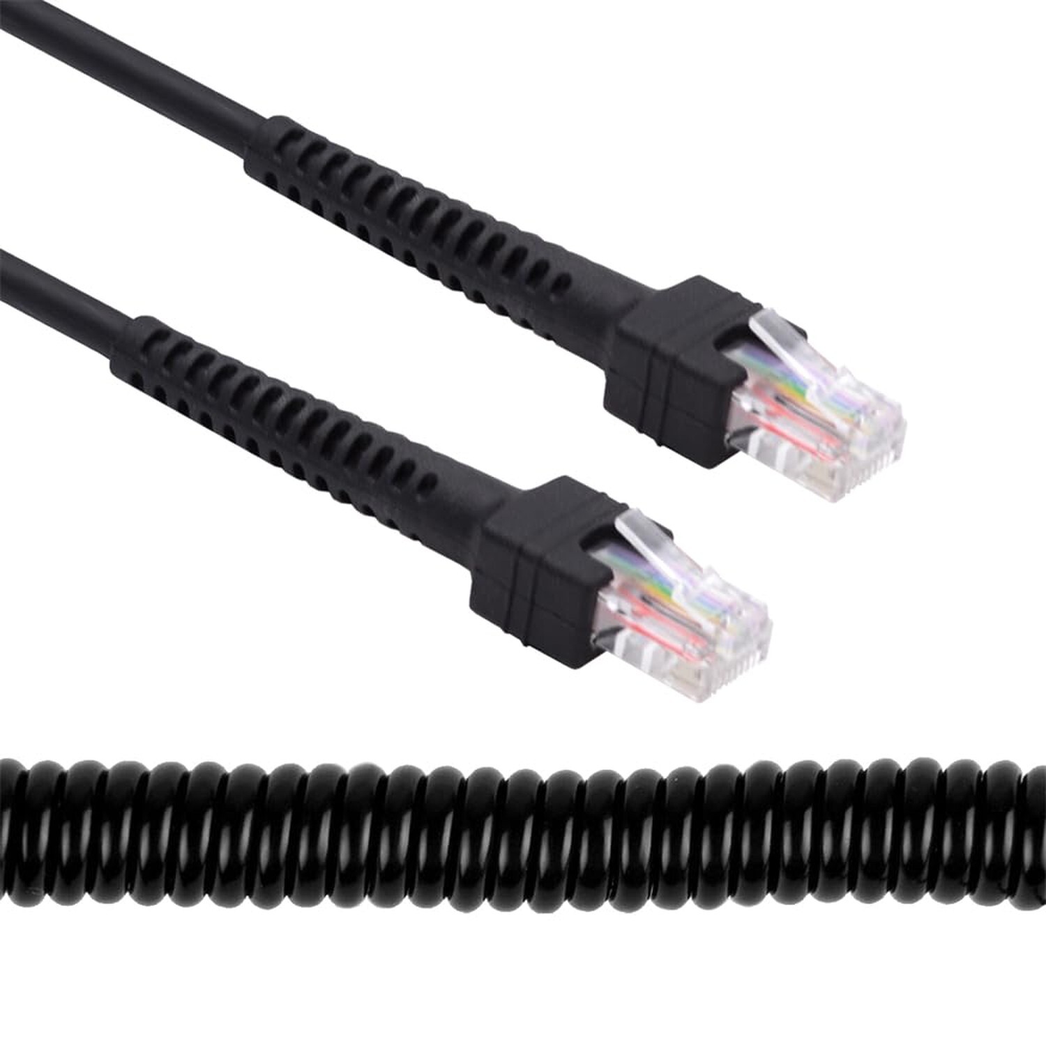 NFHK RJ45 Cat6 8P8C UTP Male to Male Stretch Coiled Cable LAN Ethernet Networ...