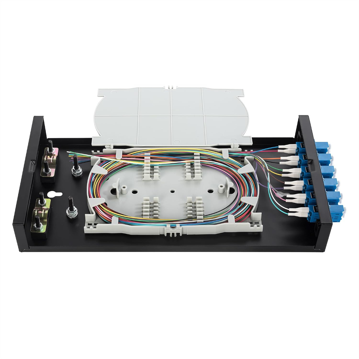 Wallmount Box Fiber Optic Terminal Encloure 6 LC Duplex Port with 12 Strand LC