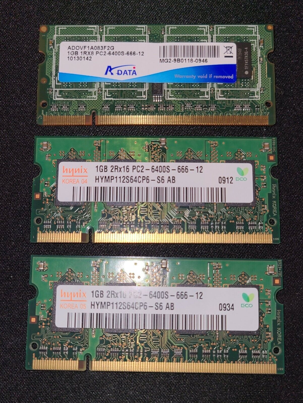 Hynix Adata 3GB (3X1GB) 2Rx16 PC2-6400S Laptop iMAC Ram MEMORY