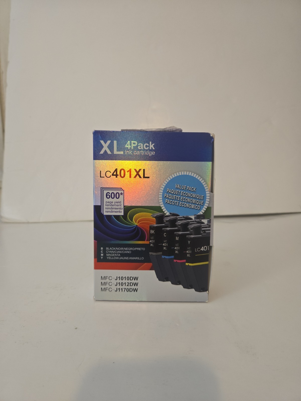 L2KB LC401XL 4-Pack Ink Cartridge Set for MFC-J1010DW/J1012DW/J1170DW