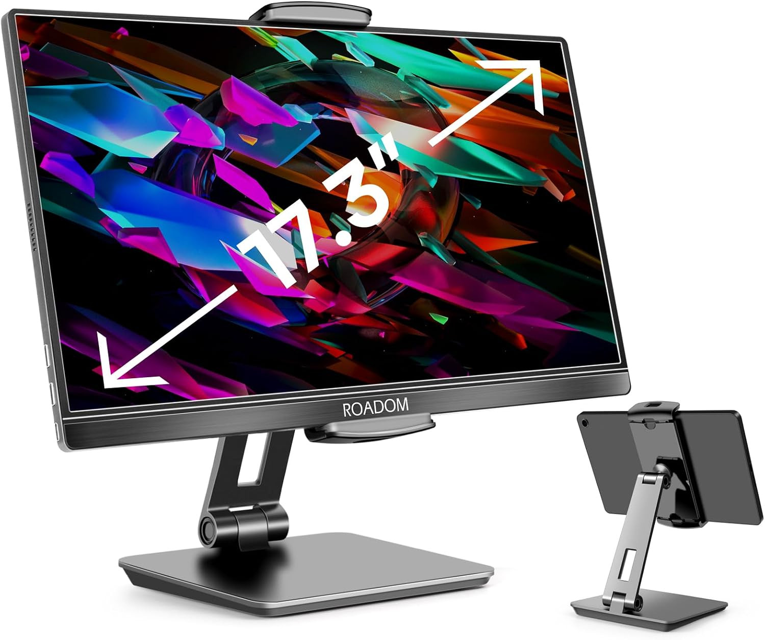 Ipad Stand, Tablet Stand 360° Swivel, Aluminum Desk Holder 4.7-17", Black