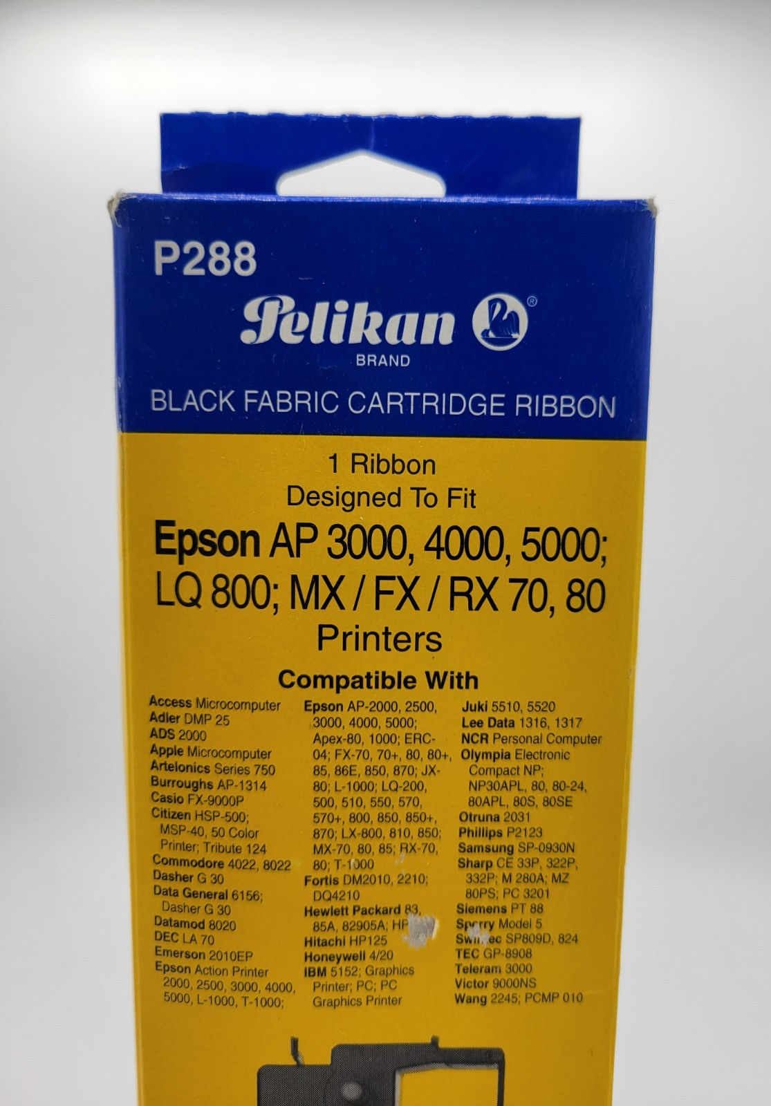Pelikan P288 Black Fabric Cartridge Ribbon Epson AP 3000 4000 5000 LQ 800