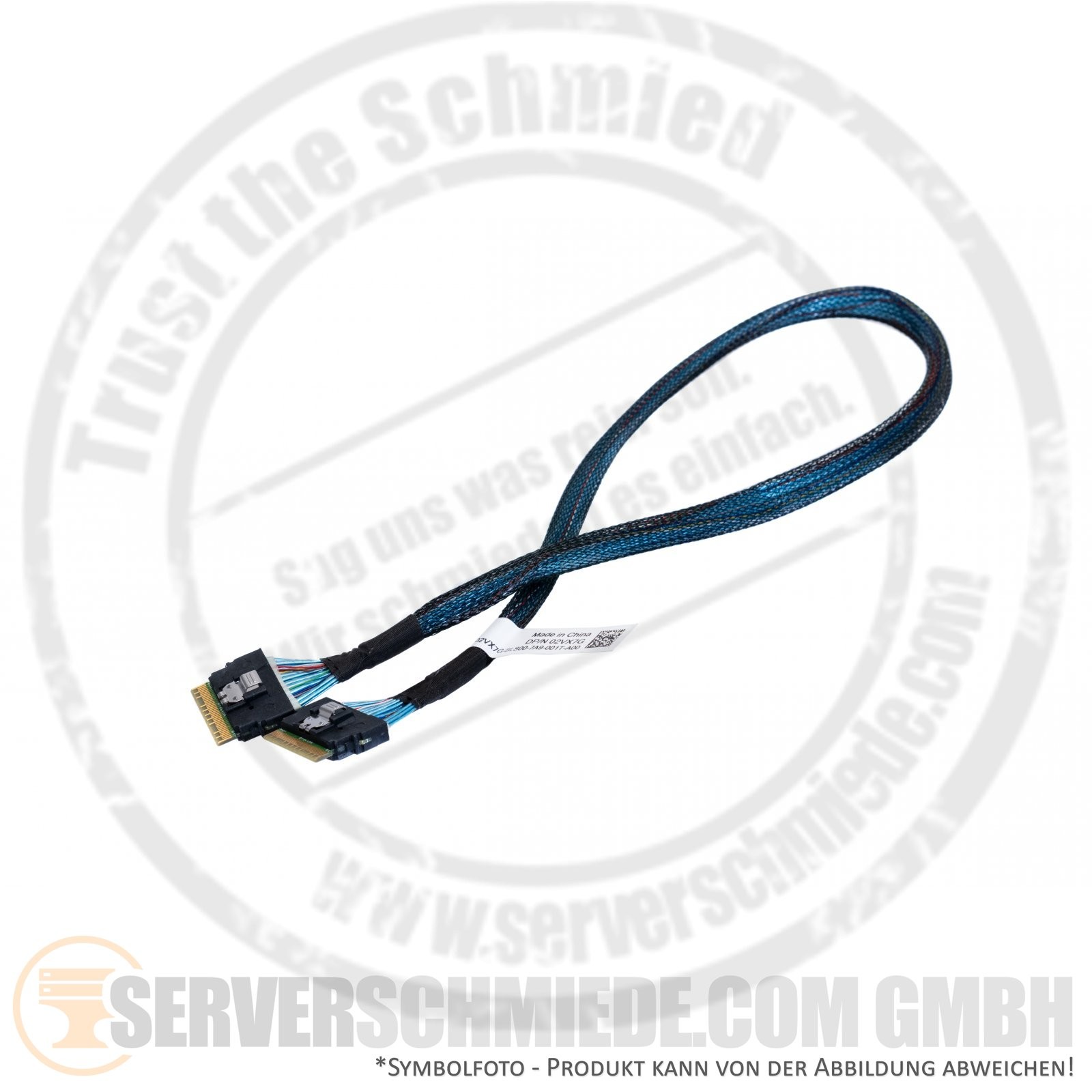 Dell 50cm R440 PCIe-E Cable Cord 1x SFF-8654 Straight 1x SFF-8654 Straight NVMe 02V