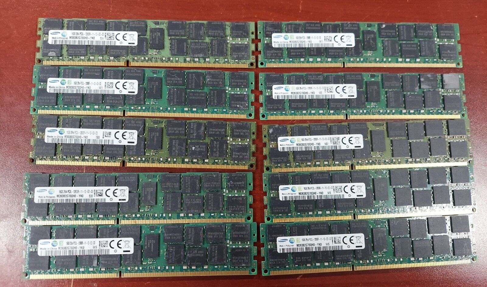 Lot of 10 16GB SAMSUNG M393B2G70QH0-YK0 PC3L-12800R DDR3-1600 ECC Server Memory