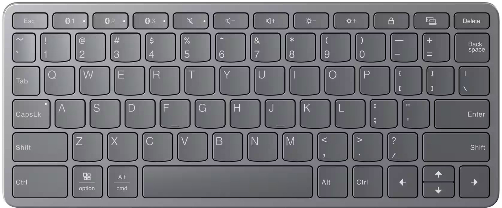 Lenovo - Multi-Device Wireless Keyboard - Luna Gray