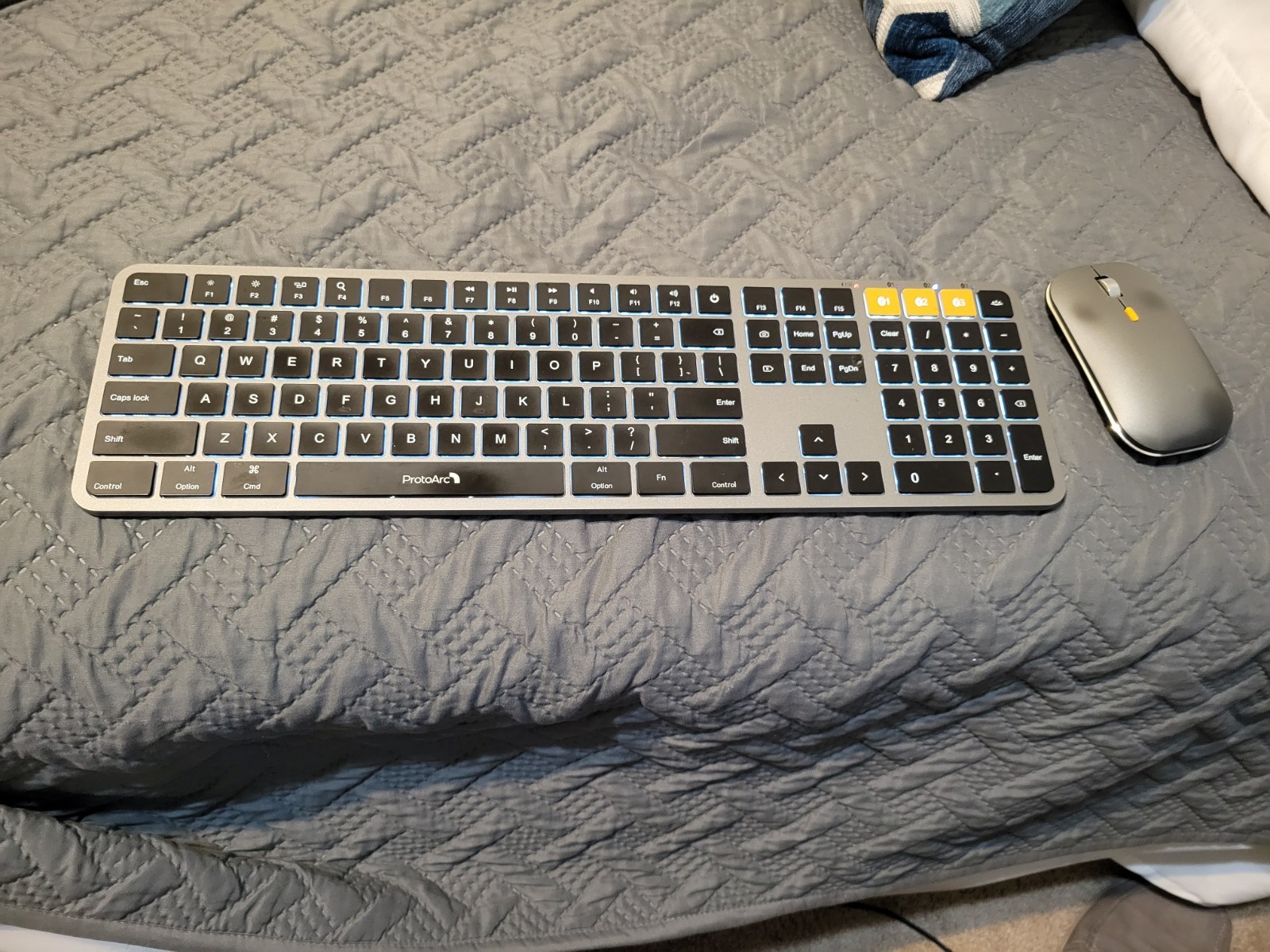 ProtoArc KM100-A Bluetooth Ultra-Slim Backlit Keyboard Mouse Combo Black