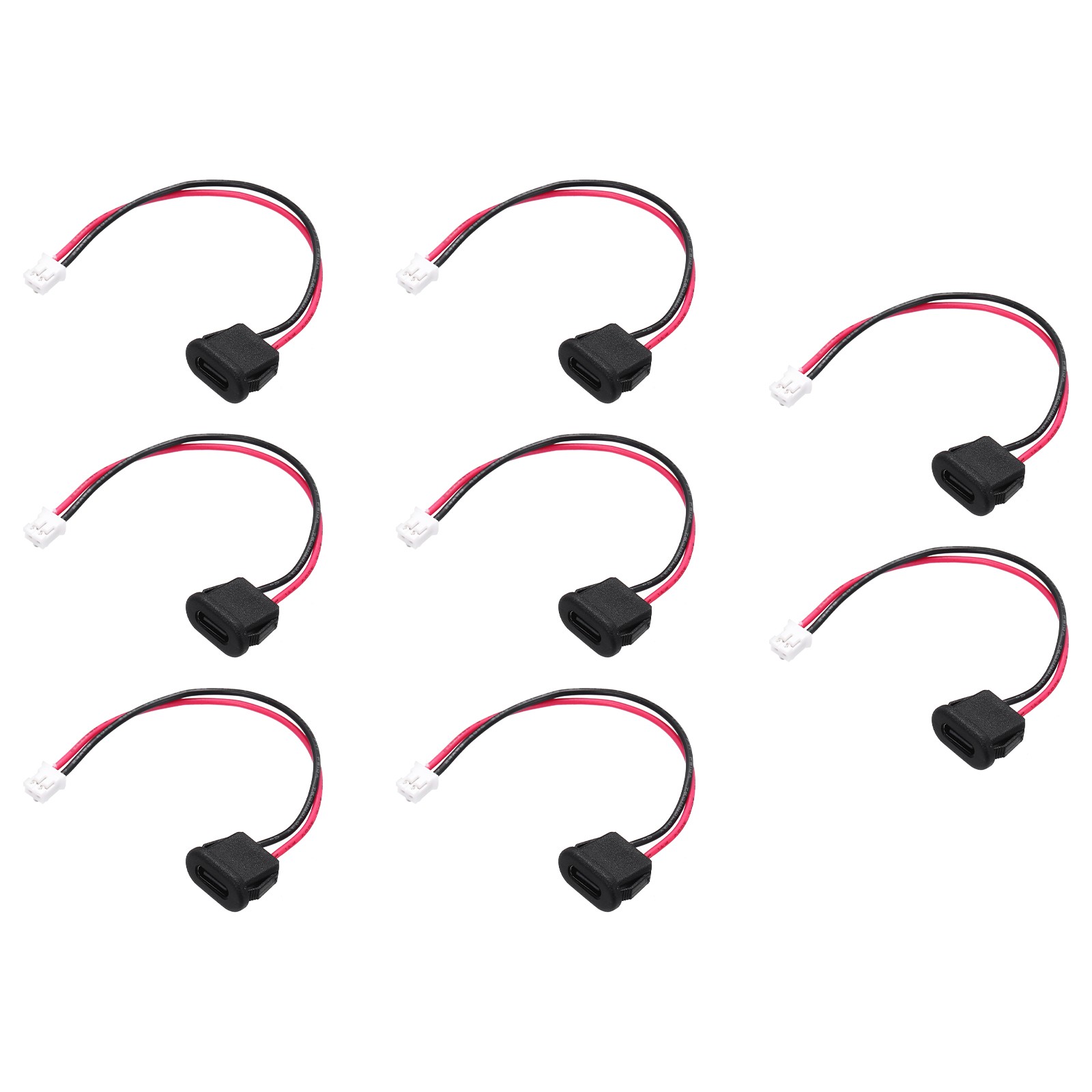 8pcs Type-C to PH2.0 Extension Cable, Square Female USB-C Socket to 2 Pin, 4"