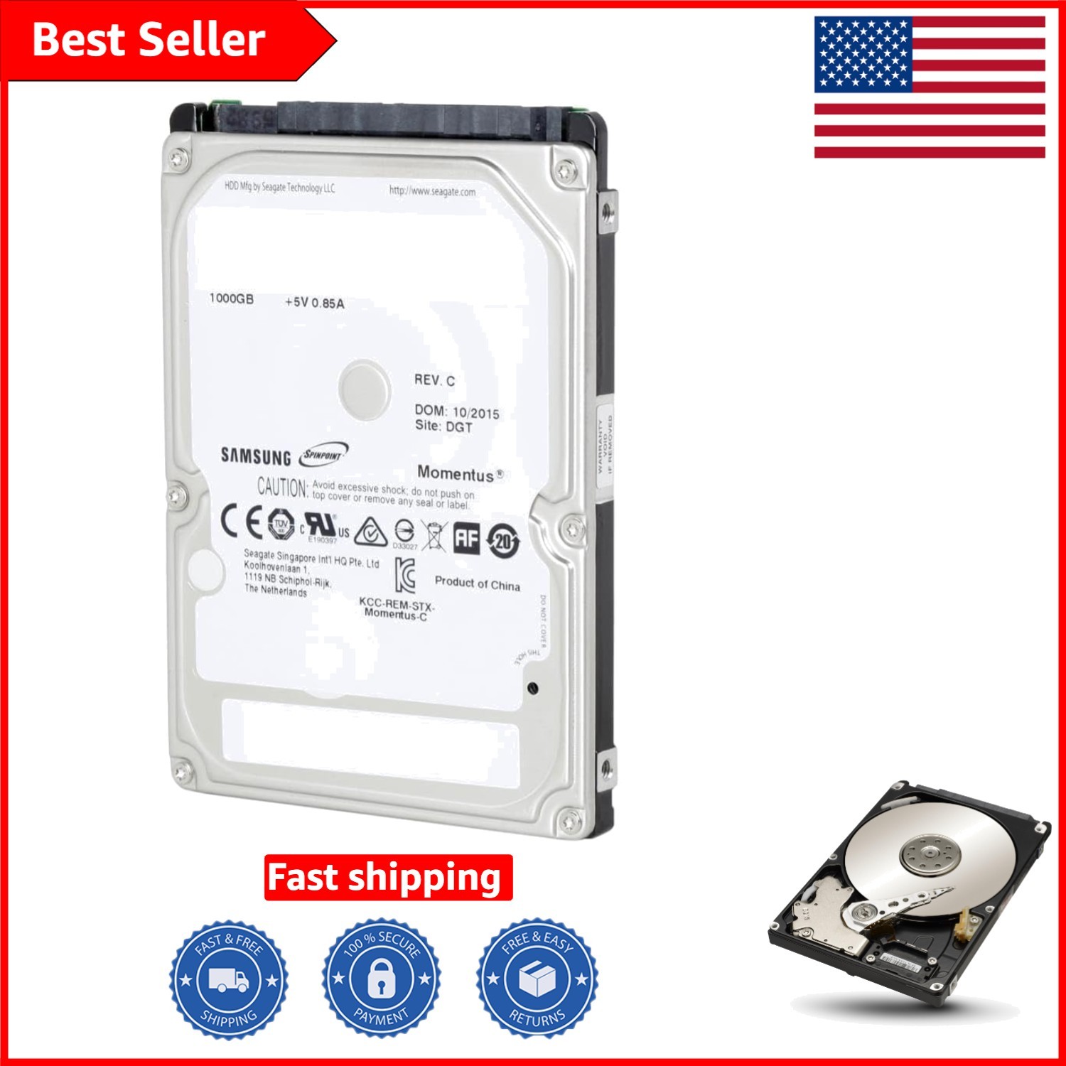 High-Performance 1TB Mobile HDD - 32MB Cache, Perfect for Laptops and Desktops