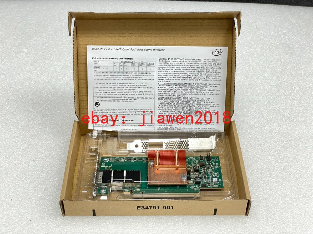 Intel 100HFA016 Omni-Path HFI PCIe3x16 (1)100GbE QSFP28 NIC NETWOEK CARD
